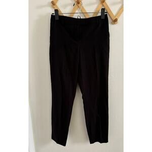 Topshop Pants Women's 2 Petite Trousers Black Straight Leg Ankle Mid Rise